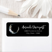 Blue Crescent Moon mit White Blume Adresse (Insitu)
