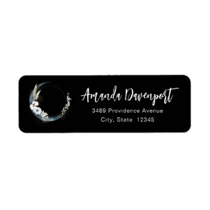 Blue Crescent Moon mit White Blume Adresse