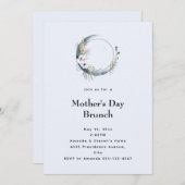 Blue Crescent Moon Mother's Day Brunch Einladung (Vorne/Hinten)