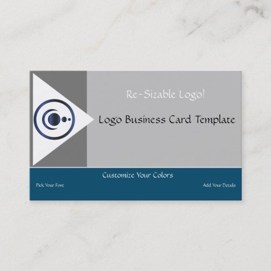 Blue Crescent Moon & Planets Logo Visitenkarte (Vorderseite)