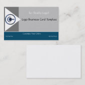 Blue Crescent Moon & Planets Logo Visitenkarte (Vorne/Hinten)