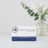 Blue Crescent Moon & Planets Logo Visitenkarte (Stehend Vorderseite)