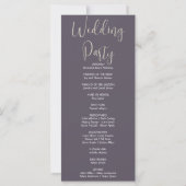Blue Crescent Moon Smoke Gray Wedding Programm (Rückseite)
