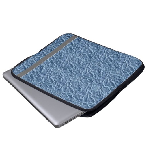 Blue Crinkle Bag Muster Elektronenbeutel Laptopschutzhülle (Vorne Knopf)