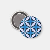 Blue Criss cross simple Magnet (Vorderseite/Rückseite)