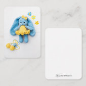 Blue Crochet Bunny – Soft Handmade Charm Mitteilungskarte (Vorne/Hinten)