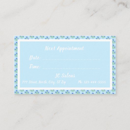 Blue Crocses Hair Stylist Business Card Telefonnummerkarte (Rückseite)