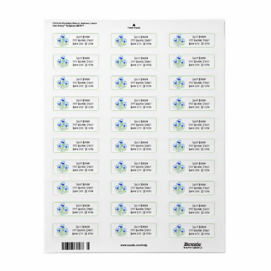 Blue Crocus Address Labels (Vorne)