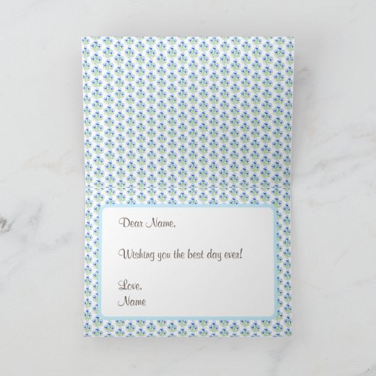 Blue Crocus Blume Faltkarte Karte (Innenseite)