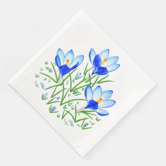 Blue Crocus Blume Serviette (Ecke)