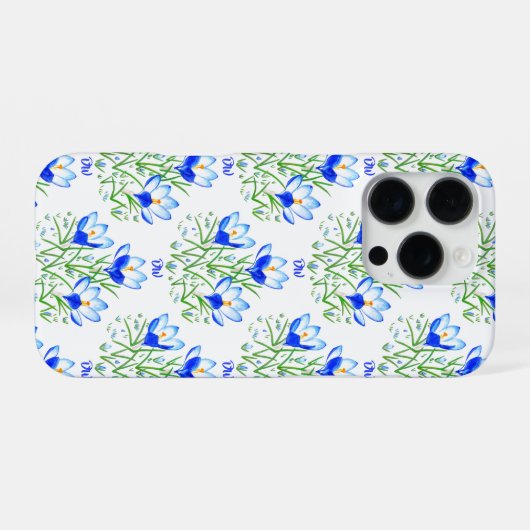 Blue Crocus iPhone Hülle (Rückseite (Horizontal))