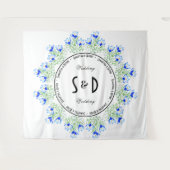 Blue Crocus Large Wedding Background Wandteppich (Vorderseite (Horizontal))