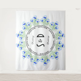 Blue Crocus Large Wedding Background Wandteppich