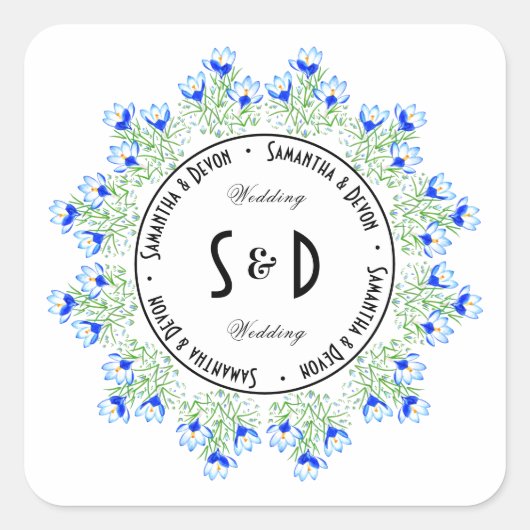 Blue Crocus Round Sticker (Vorderseite)