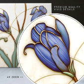 Blue Crocus Wall Deco Fliese