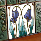 Blue Crocus Wall Deco Fliese