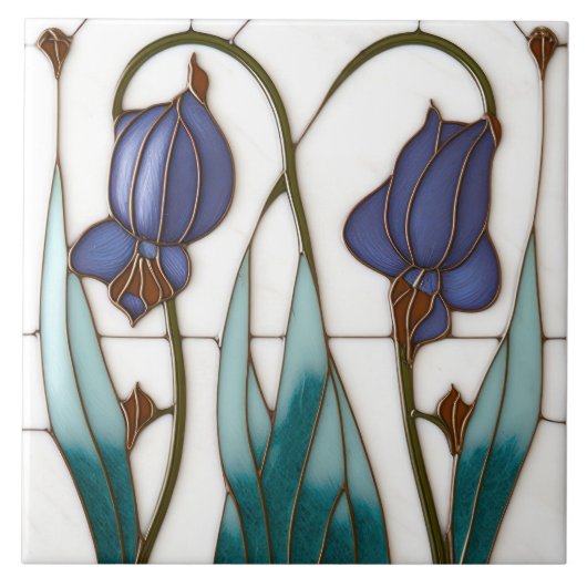 Blue Crocus Wall Deco Fliese (Vorderseite)