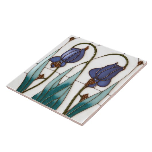 Blue Crocus Wall Deco Fliese (Seite)