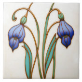 Blue Crocus Wall Deco, Jugendstil Art Deco Fliese (Vorderseite)