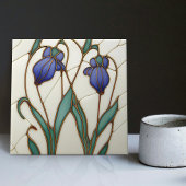Blue Crocus Wall Deco, Jugendstil Art Deco Fliese