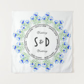 Blue Crocus Wedding Background Wandteppich (Vorderseite (Horizontal))