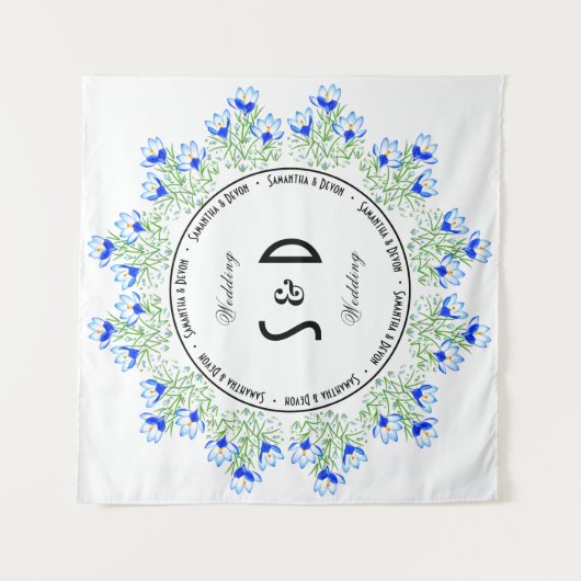 Blue Crocus Wedding Background Wandteppich (Vorderseite)