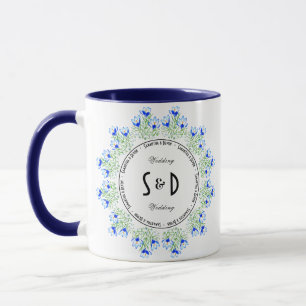 Blue Crocus Wedding Combo Tasse