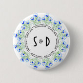 Blue Crocus Wedding Floor Decal Button (Vorderseite)