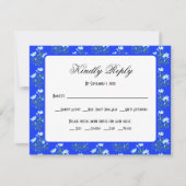 Blue Crocus Wedding RSVP Card Karte (Vorderseite)