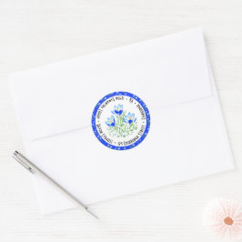 Blue Crocus Wedding Runder Aufkleber
