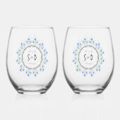 Blue Crocus Wedding Weinglas Ohne Stiel (Vorderseite)