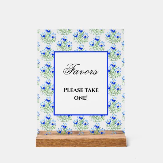 Blue Crocuses Acrylschild (Vorderseite)