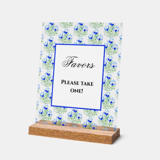 Blue Crocuses Acrylschild (Winkel)