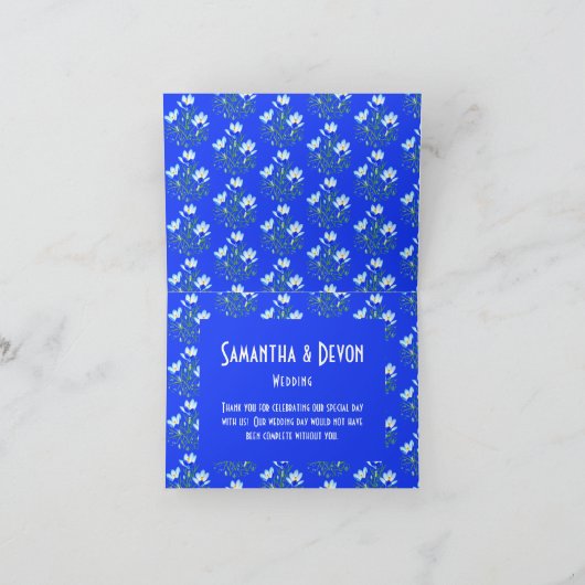 Blue Crocuses Dankeskarte (Innenseite)