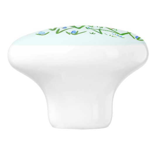 Blue Crocuses Keramik Pull Keramikknauf (Seitenansicht)