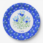 Blue Crocuses Pappteller (Vorderseite)