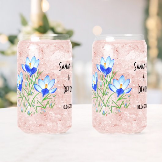 Blue Crocuses Printed Can Glasses Dosenglas (Insitu (Hochzeit))