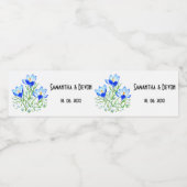 Blue Crocuses Wasserflaschenetikett (Einzelnes Label)