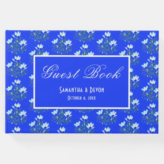 Blue Crocuses Wedding Gästebuch (Vorderseite)