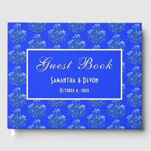 Blue Crocuses Wedding Gästebuch (Vorderseite)