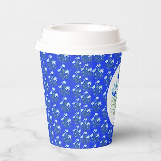 Blue Crocuses Wedding Pappbecher (Rechts)