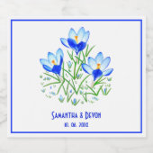 Blue Crocuses White Wedding Beer Lables Bierflaschenetikett (Einzelnes Label)