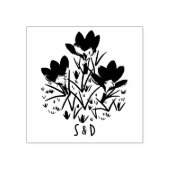 Blue Crocuses Wood Briefmarke Gummistempel (Prägung)