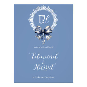 Blue Croquette Inspiriert Begrüßungszeichen Fotodruck