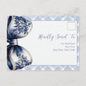 Blue Croquette Postcard RSVP Card Einladungspostkarte (Rückseite)