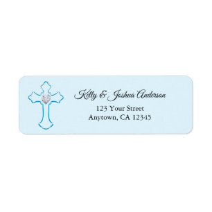 Blue Cross Baby Baptisse / Christening Address