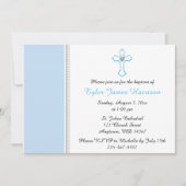 Blue Cross Baby Baptisse / Christening Einladung (Vorderseite)