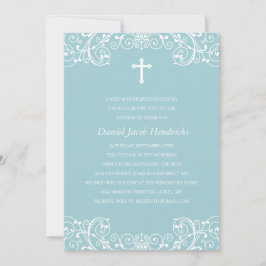 Blue Cross Boys Taufe/Christening Einladung