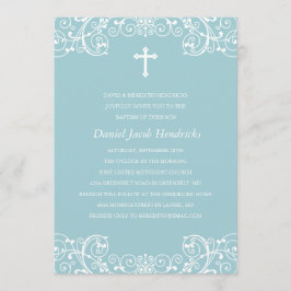 Blue Cross Boys Taufe/Christening Einladung
