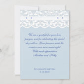 Blue Cross Christian Baptism Photo Thank You Card Dankeskarte (Rückseite)